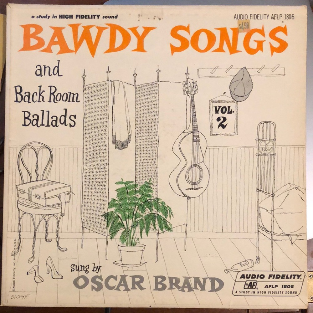 Oscar Brand Bawdy Songs And Backroom Ballads Vol. 2 Vinyl Lp '56